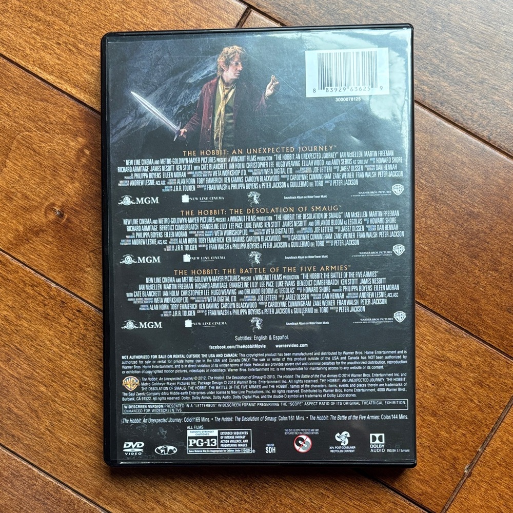 The Hobbit Motion Picture Trilogy DVD - Picture 2 of 2